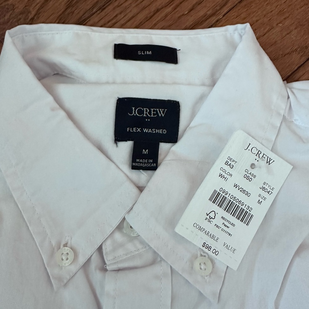 NWT J.CREW Slim flex casual shirt - Sz. Med - Picture 3 of 4